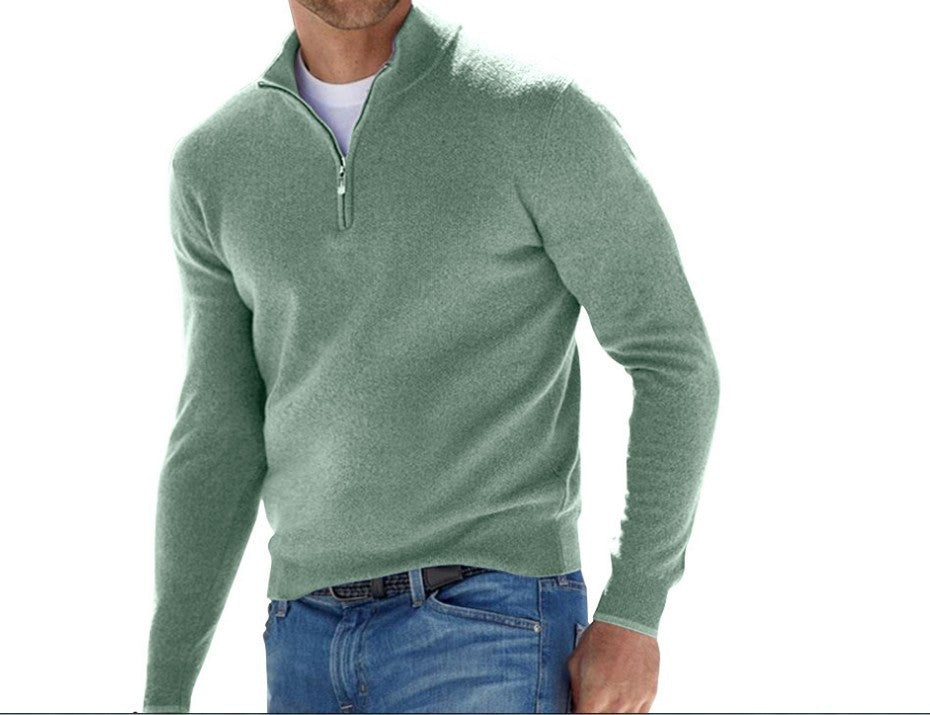 Fabiano - Edler Herrenpullover mit Dreiviertelreißverschluss