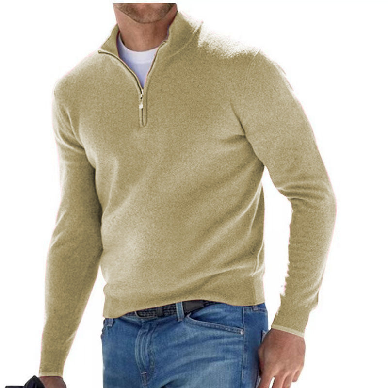Fabiano - Edler Herrenpullover mit Dreiviertelreißverschluss