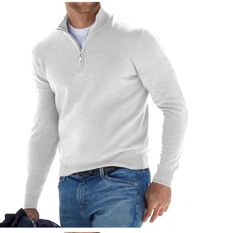 Fabiano - Edler Herrenpullover mit Dreiviertelreißverschluss