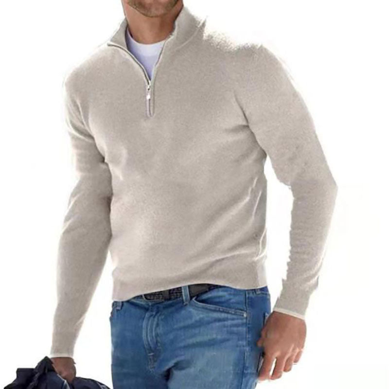 Fabiano - Edler Herrenpullover mit Dreiviertelreißverschluss